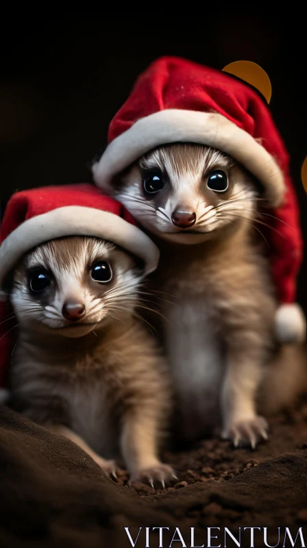 AI ART Santa Meerkat Image - Cute and Whimsical