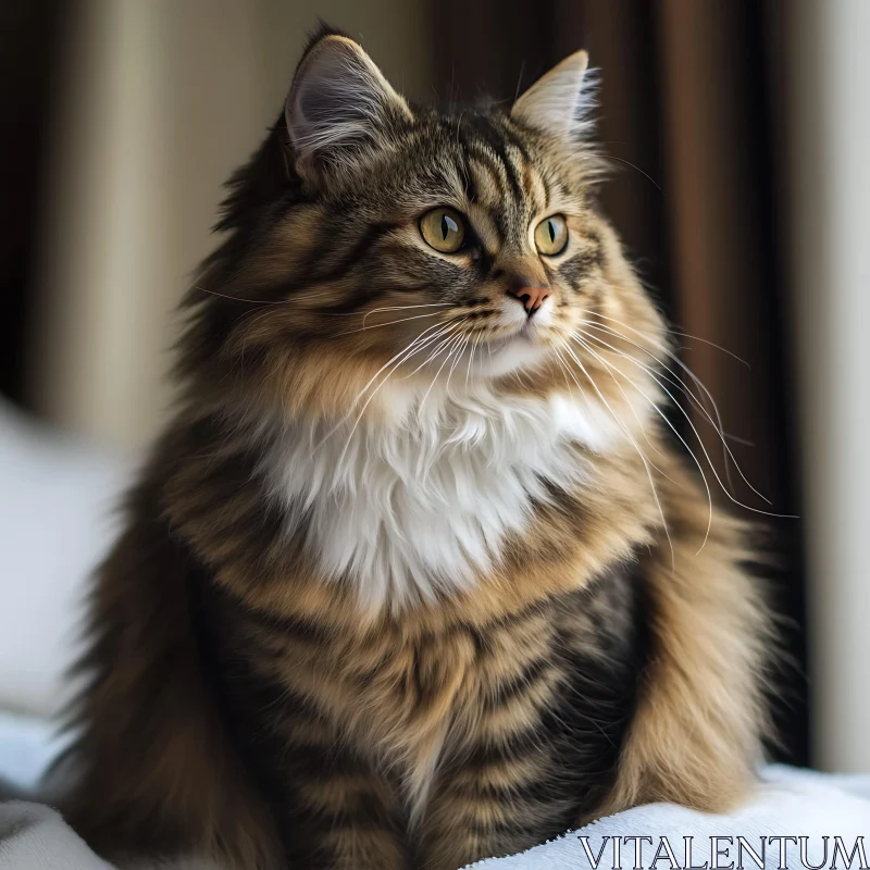 Adorable Fluffy Tabby Cat AI Image