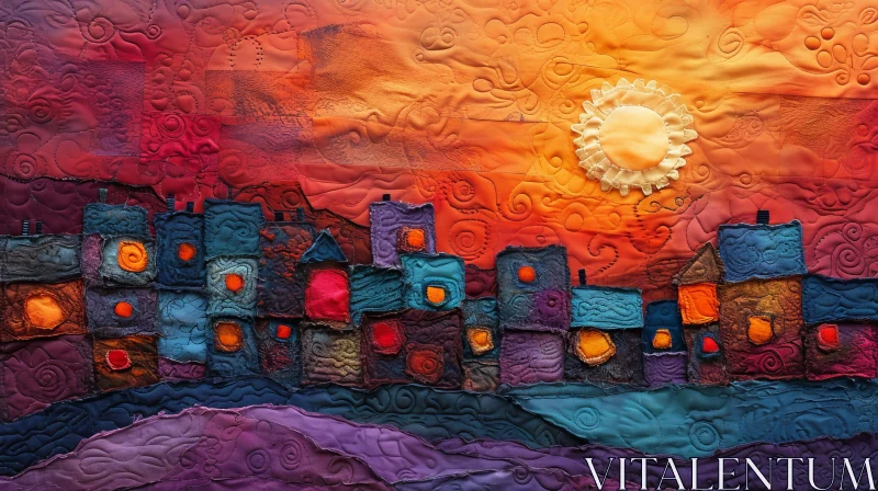 AI ART Colorful Cityscape at Sunset - Inviting and Vibrant