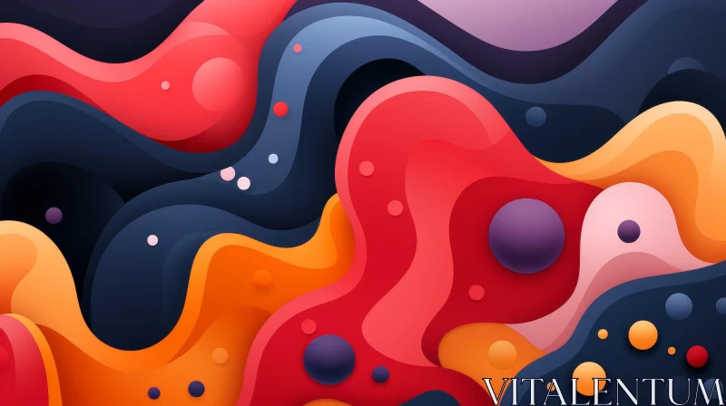 Dynamic Abstract Shapes in Vibrant Colors AI Image