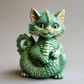 Mythical Cat-Dragon Figurine