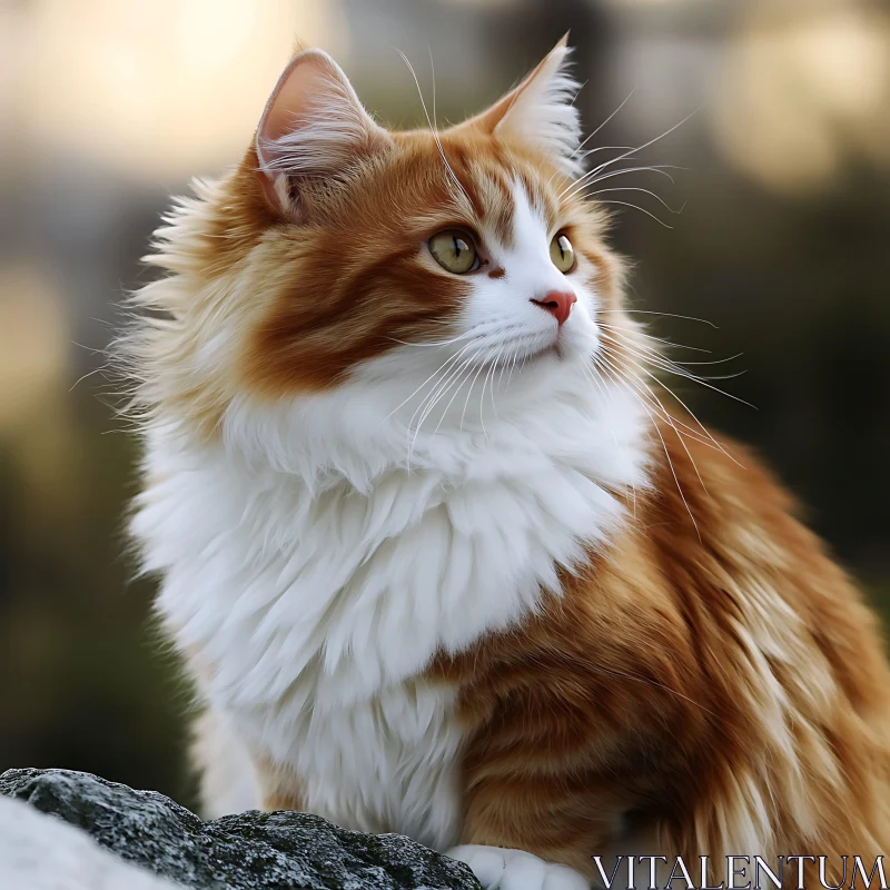 Graceful Feline with Fluffy Fur AI Image