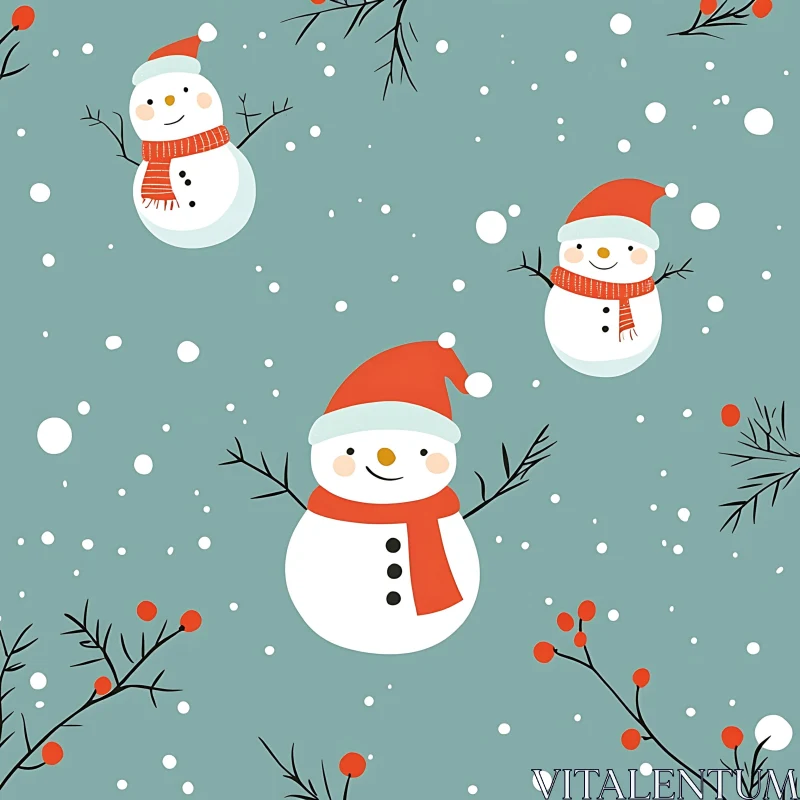 Delightful Snowman Holiday Design AI Image