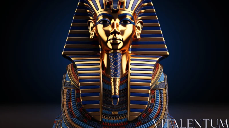 AI ART Golden Mask of Tutankhamun - Ancient Egyptian Pharaoh