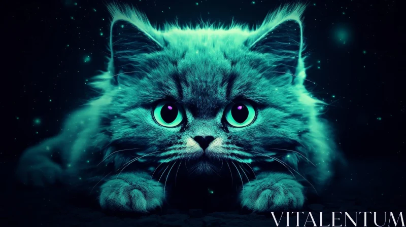 Whimsical Cat Digital Painting AI Image