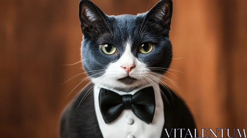 Sophisticated Cat in Formal Wear AI Image