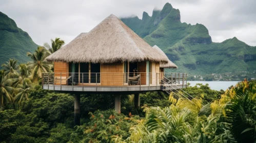 A Serene Wooden Cabin on a Breathtaking Mountain in Bora Bora