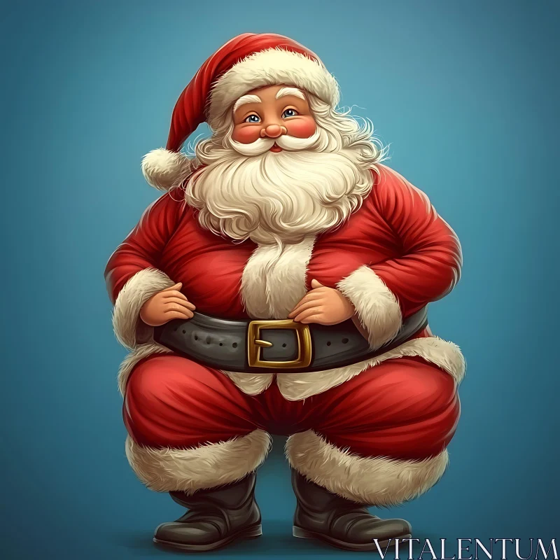 Classic Santa Klaus Art for Christmas AI Image