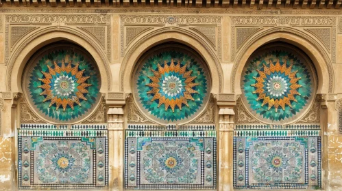 Intricate Islamic Architecture: Arched Niches & Mosaic Tiles