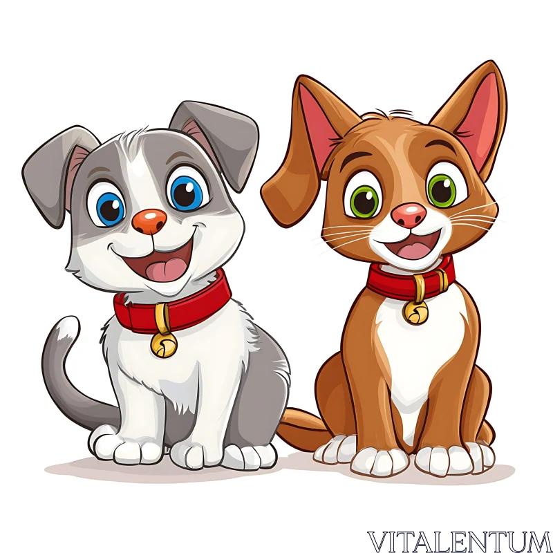 AI ART Cute Cartoon Dogs with Bright Expressions