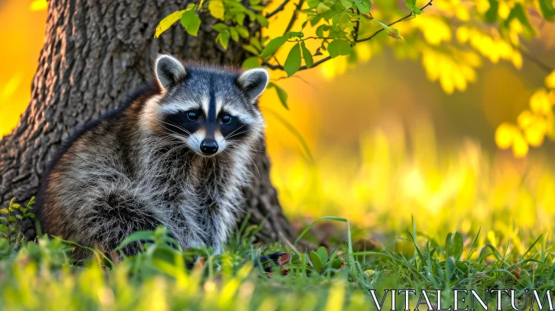 AI ART Captivating Forest Portrait of a Curious Raccoon