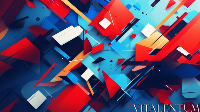 Colorful Abstract Painting with Geometric Shapes AI Image