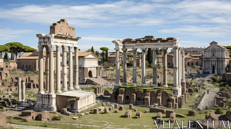 Exploring the Roman Forum: Ancient Rome Remnants AI Image