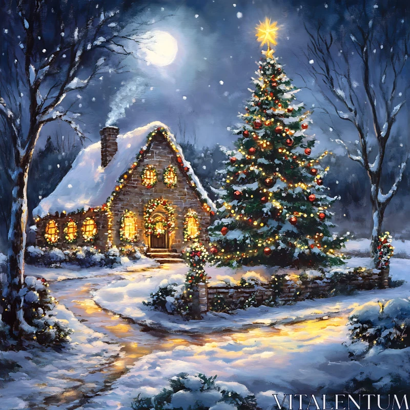 AI ART Warm and Inviting Christmas Eve Scene