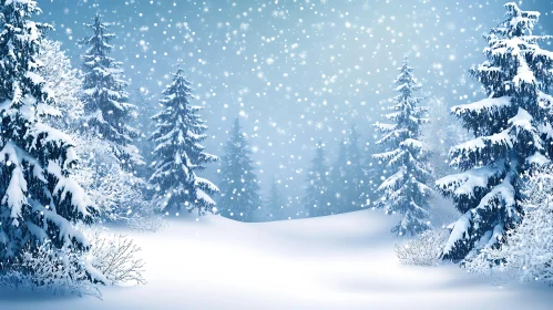 Winter Wonderland: Tranquil Snowy Forest