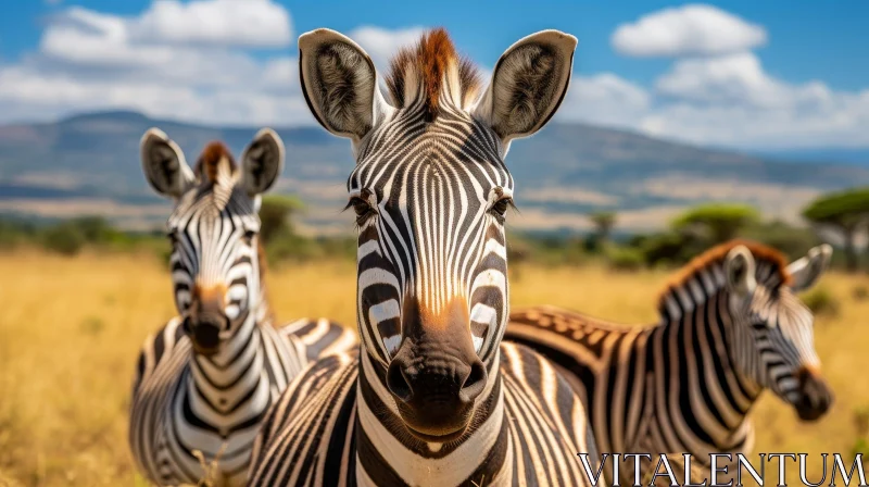 AI ART Impressive Zebra Close-up in Natural Field Setting