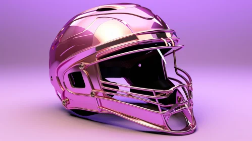 Pink American Football Helmet 3D Rendering