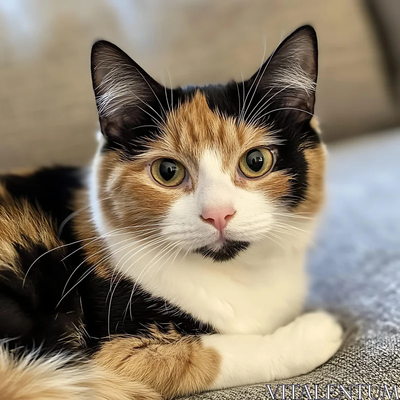 Beautiful Calico Cat Photo AI Image