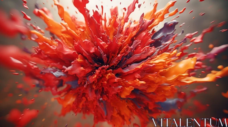 Colorful 3D Paint Explosion Artwork AI Image