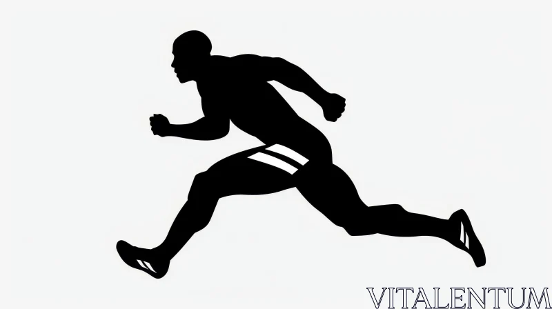Dynamic Running Man Silhouette Artwork AI Image