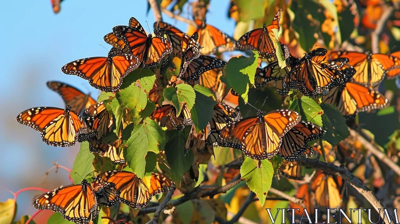 Enchanting Monarch Butterflies on a Tree - Nature's Delight AI Image