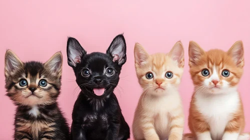 Charming Array of Kittens and Puppy