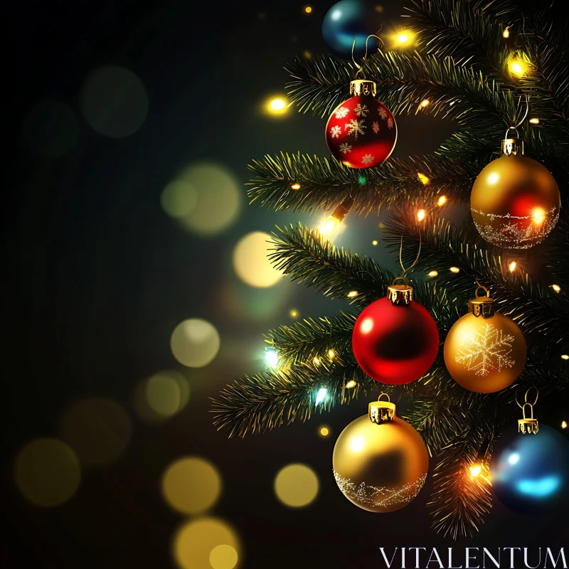 Festive Christmas Tree Decor AI Image