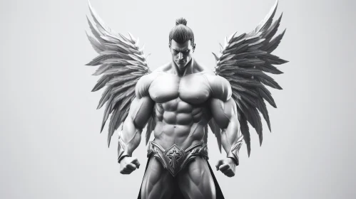 Muscular Man with Wings - Digital Fantasy Art