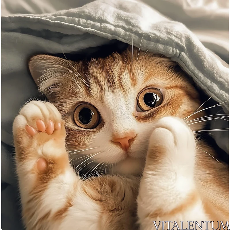 Cute Playful Kitten AI Image