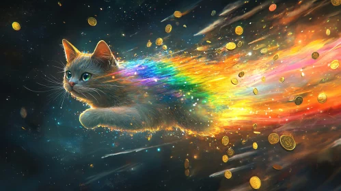 Cosmic Cat Rainbow Adventure