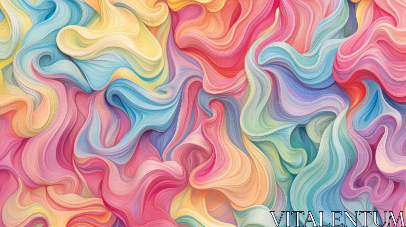 Colorful Abstract Wavy Painting AI Image