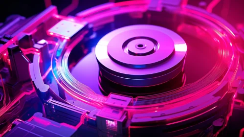 Futuristic Hard Disk Drive 3D Rendering
