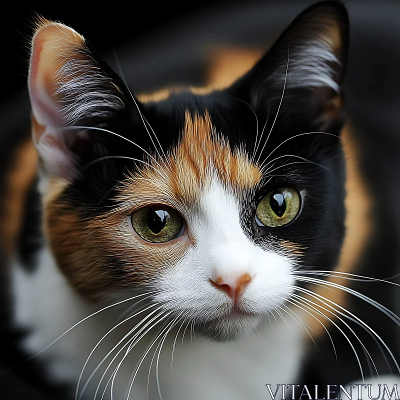 Calico Cat Close-Up AI Image