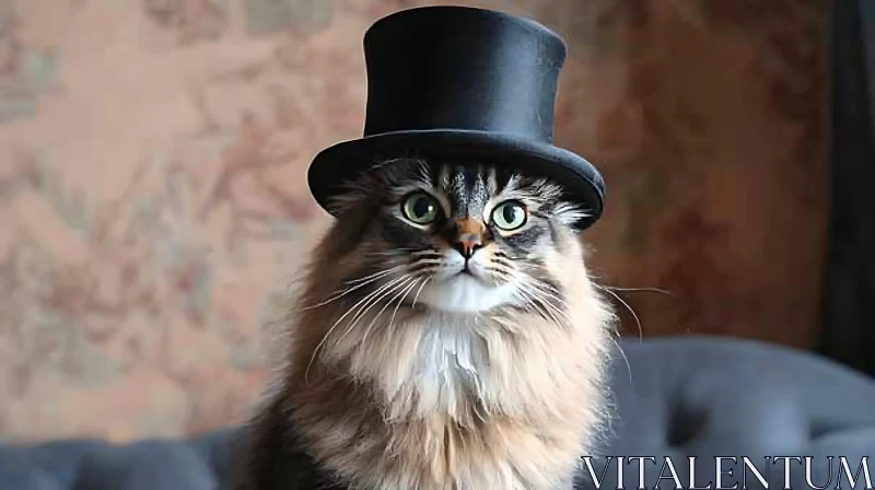 AI ART Feline Elegance in a Top Hat