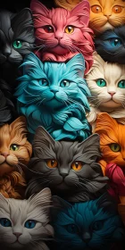 Vibrant and Intricate Cats Art