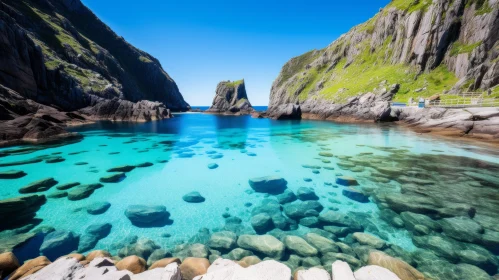 Turquoise Waters in a Rocky Area: A Captivating Marine Scene