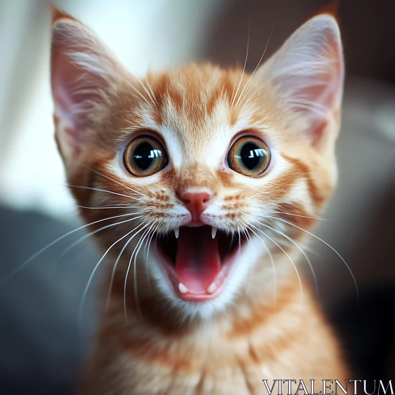 Excited Orange Tabby Kitten AI Image