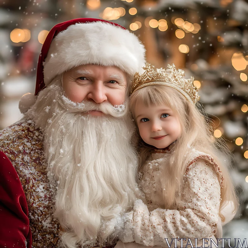 Santa and Child Festive Moment AI Image