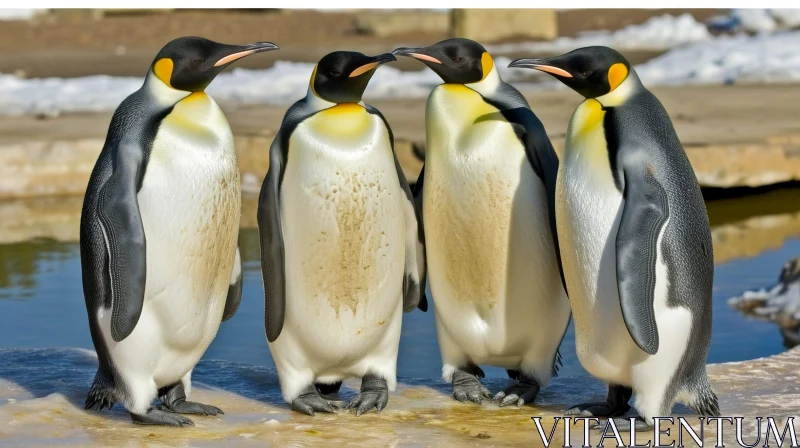 AI ART Emperor Penguins on Ice - Wildlife Photography