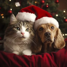 Holiday Pets in Santa Hats