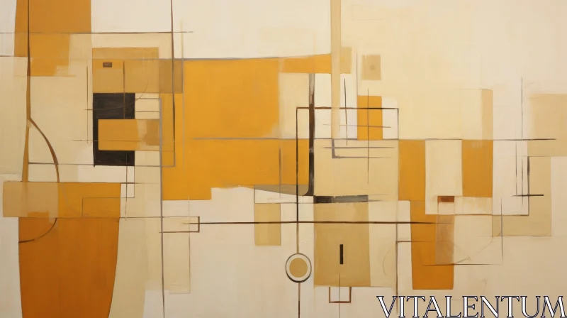 Warm Colors Abstract Geometric Painting AI Image