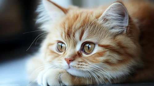 Close-Up of a Cute Orange Kitty