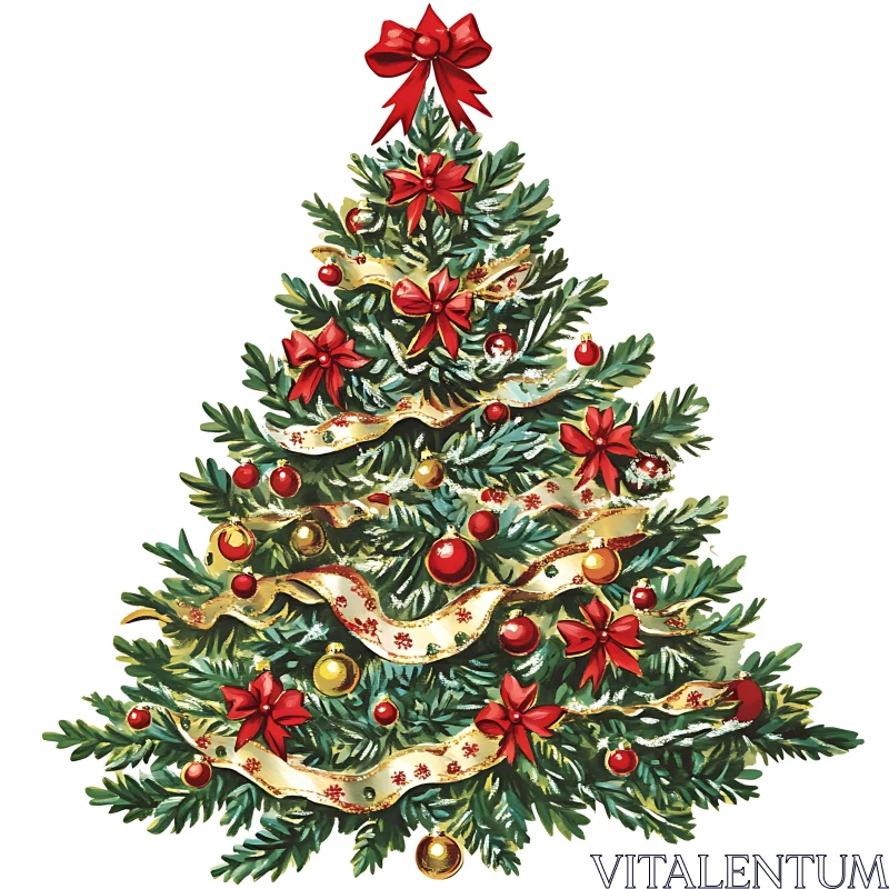 Decorated Christmas Tree AI Image