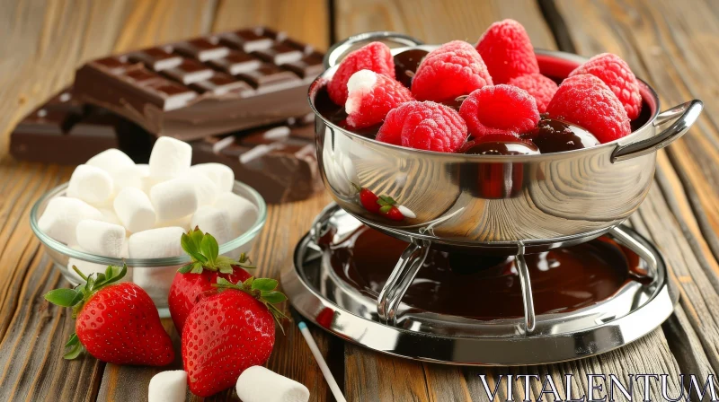 Decadent Chocolate Fondue: A Tempting Delight for the Senses AI Image