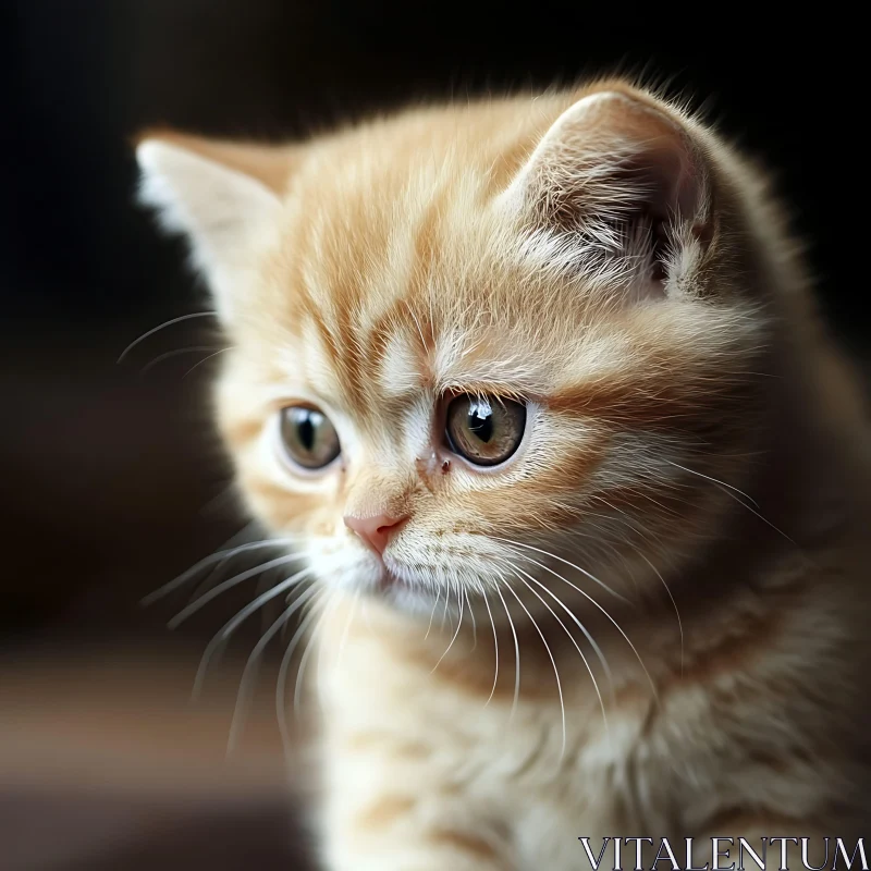 AI ART Cute Ginger Kitten with Captivating Eyes