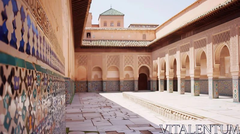 Intricate Moroccan Palace Courtyard | Tranquil Beauty AI Image