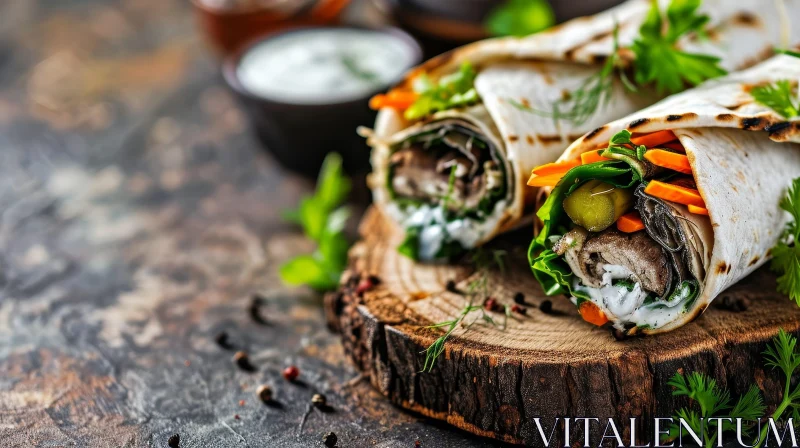 AI ART Delicious and Healthy Grilled Chicken Wrap Recipe