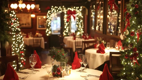 Festive Christmas Dining Room Decorated for the Holidays