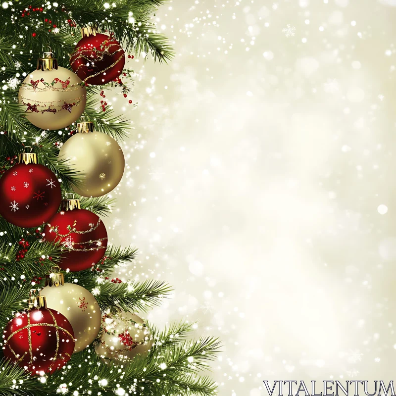 AI ART Elegant Christmas Tree Adorned with Ornaments