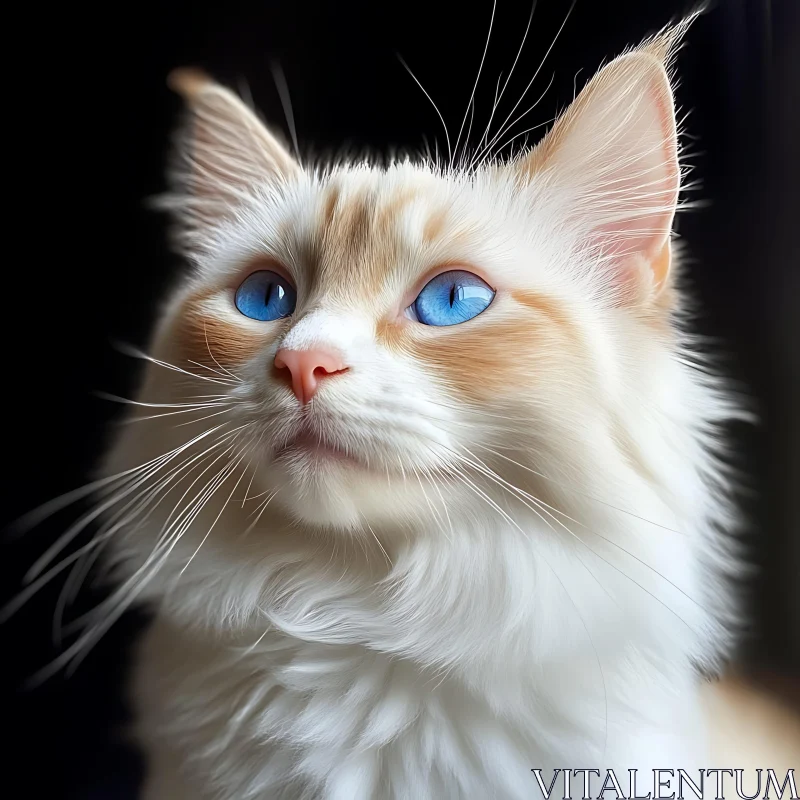 Feline Beauty with Blue Eyes AI Image